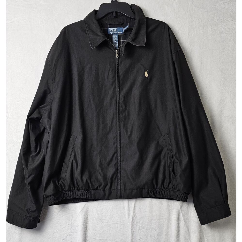 Polo Ralph Lauren Full Zip Jacket Black Bi Wing Pony Mens XXL/TTG
